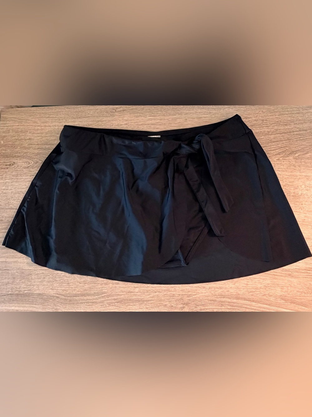 Time and Tru Black Tie-Waist Swimming Skirt bottoms